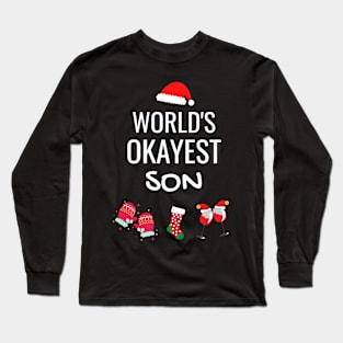 World's Okayest Son Funny Tees, Funny Christmas Gifts Ideas for a Son Long Sleeve T-Shirt